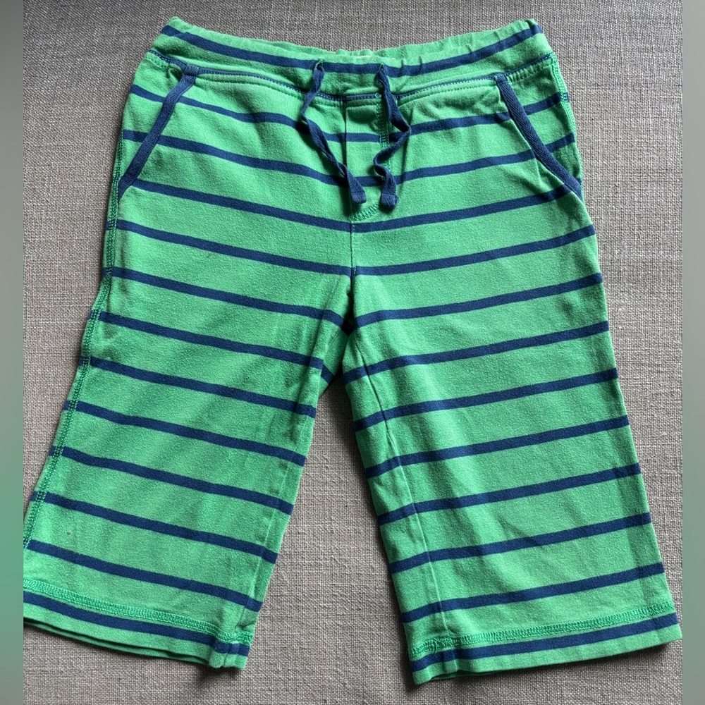 Mini Boden Stripped Cotton Jersey Shorts, Size 7